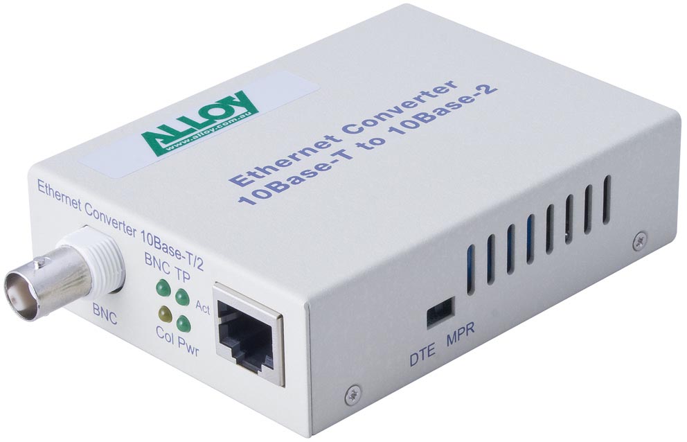 10BaseT RJ45 UTP to 10Base2 Thinnet Coax BNC Media Converter Ethernet Adapt...
